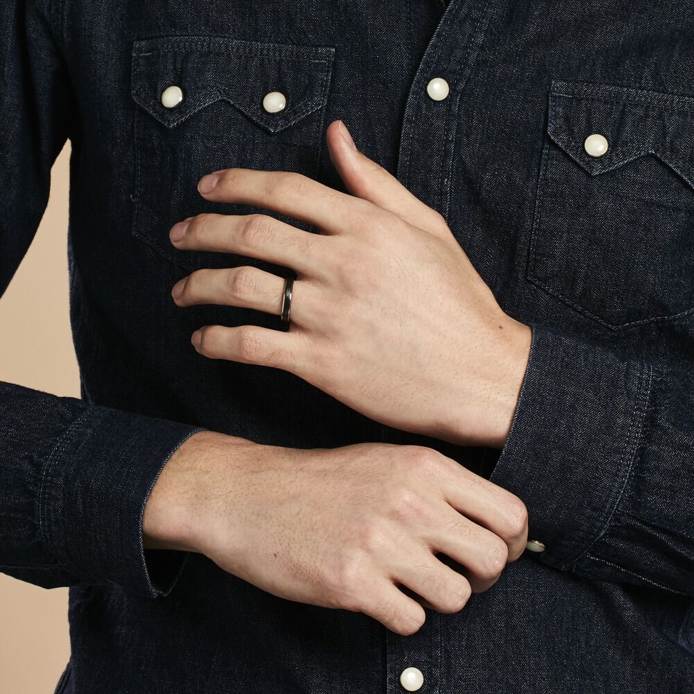 Alliance Matten Titane Blanc - Alliances personnalisées Homme | Marc Orian