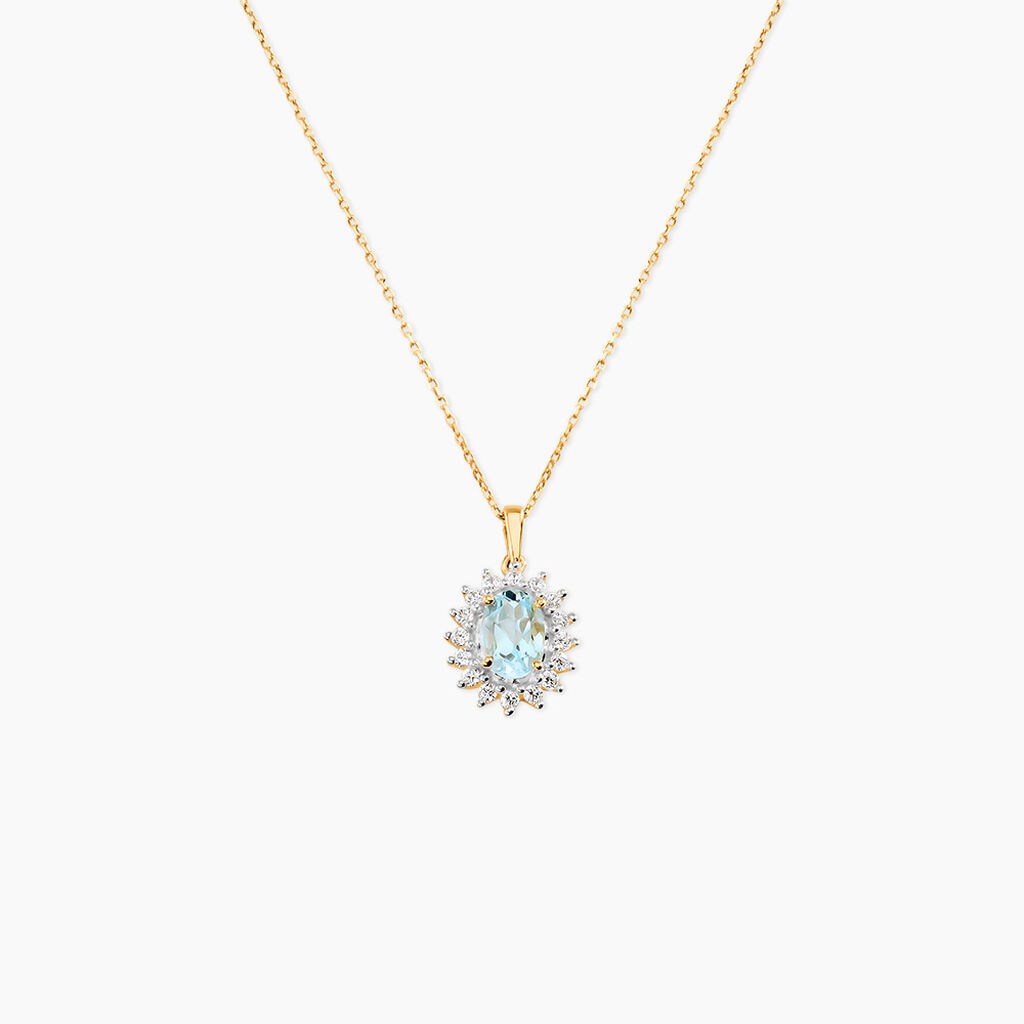 Collier Allande Or Jaune Topaze Et Oxyde De Zirconium - Colliers avec pierres Femme | Marc Orian
