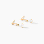 Boucles D'oreilles Pendantes Goutte Or Jaune Oxyde De Zirconium - Pendantes Femme | Marc Orian
