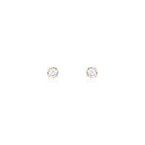 Boucles D'oreilles Puces Pepita Or Jaune Oxyde De Zirconium - Puces Famille | Marc Orian