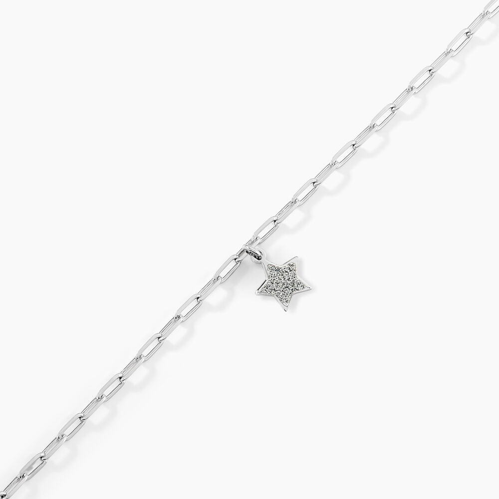 Bracelet Etincelante Argent Blanc - Bracelets chaînes Femme | Marc Orian