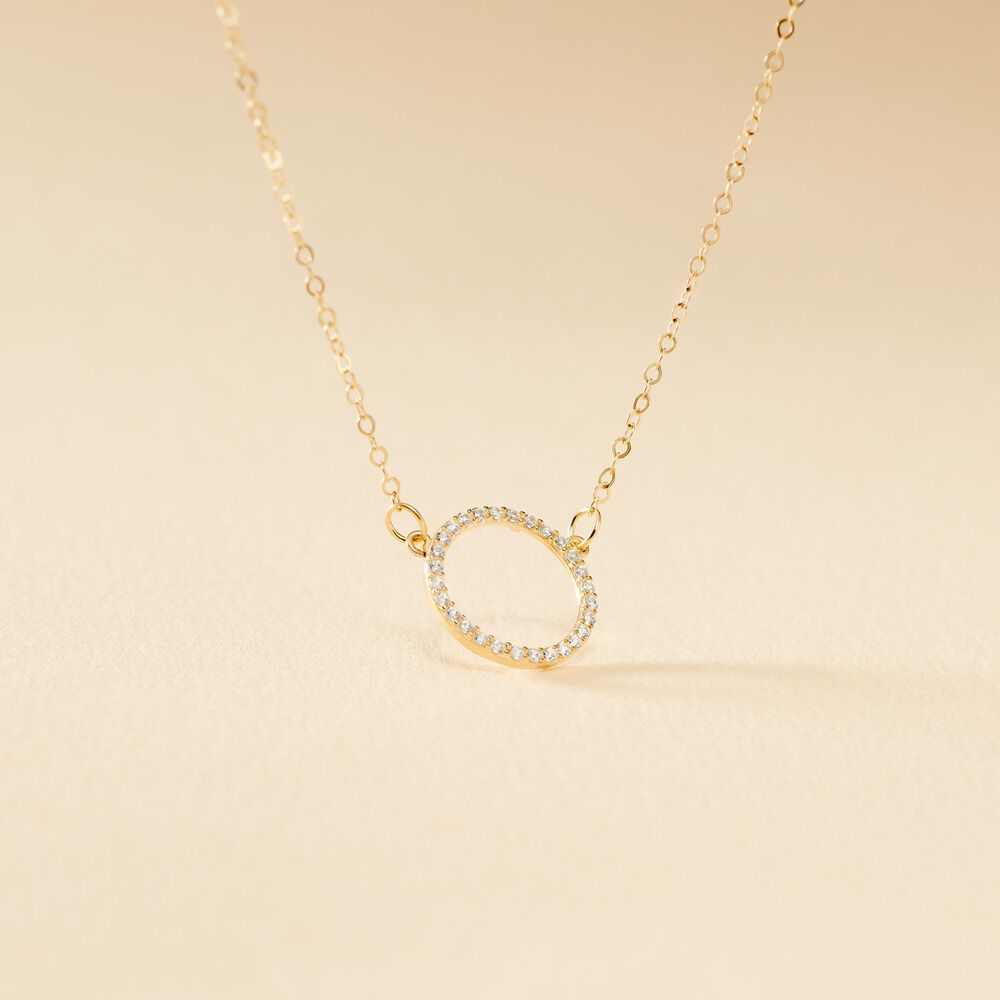 Collier Stip Or Jaune Oxyde De Zirconium - Colliers avec pierres Femme | Marc Orian