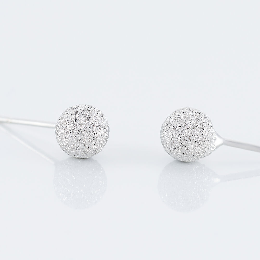 Boucles D'oreilles Puces Ayana Argent Blanc - Puces Femme | Marc Orian