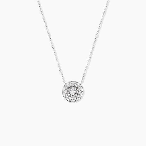 Collier Cassandria Argent Blanc Oxyde De Zirconium - Colliers avec pierres Femme | Marc Orian
