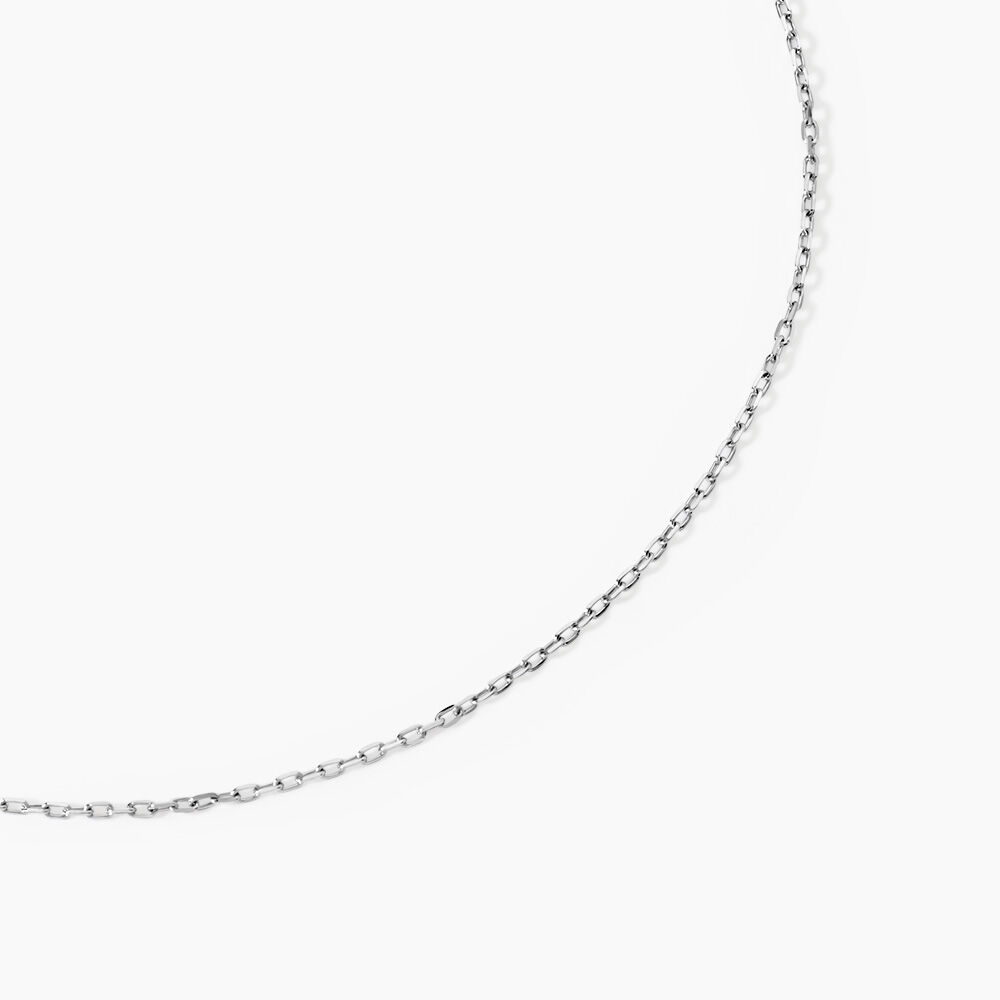 Cha&icirc;ne Igoa Maille For&ccedil;at Diamantee Or Blanc - Chaines Femme | Marc Orian