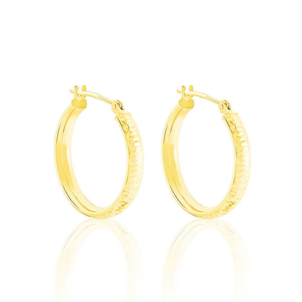 Cr&eacute;oles Dea Diamantees Fil Plat Or Jaune - Cr&eacute;oles Femme | Marc Orian