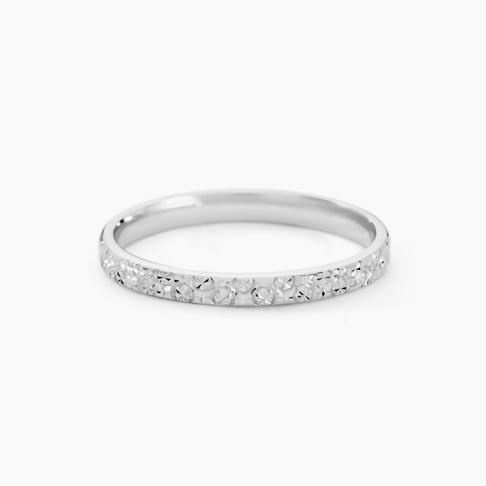 Alliance Fantaisie Diamantee Ruban Plat Or Blanc - Alliances duo Femme | Marc Orian