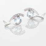 Boucles D'oreilles Sagesse Or Blanc Topaze Oxyde - Puces Femme | Marc Orian