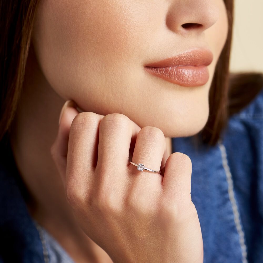 Bague Solitaire Or Blanc Dream Diamants - Solitaires Femme | Marc Orian
