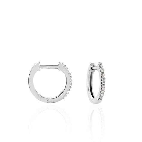 Créoles Aryanna Rondes Or Blanc Diamant - Boucles d'oreilles Créoles Femme | Marc Orian