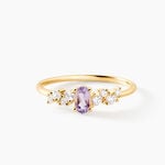 Bague Celeste Or Jaune Am&eacute;thyste Oxyde De Zirconium - Bagues pierres fines Femme | Marc Orian