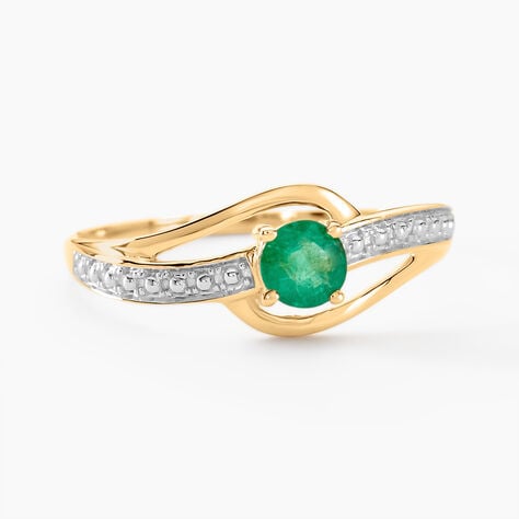 Bague Tanissia Or Jaune Emeraude - Bagues vintage Femme | Marc Orian