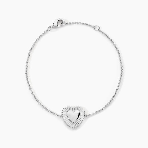 Bracelet C&oelig;ur Ardent Argent Blanc - Bracelets fantaisie Femme | Marc Orian