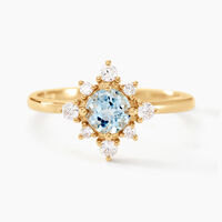 Bague Astrithr Or Jaune Topaze Oxyde De Zirconium