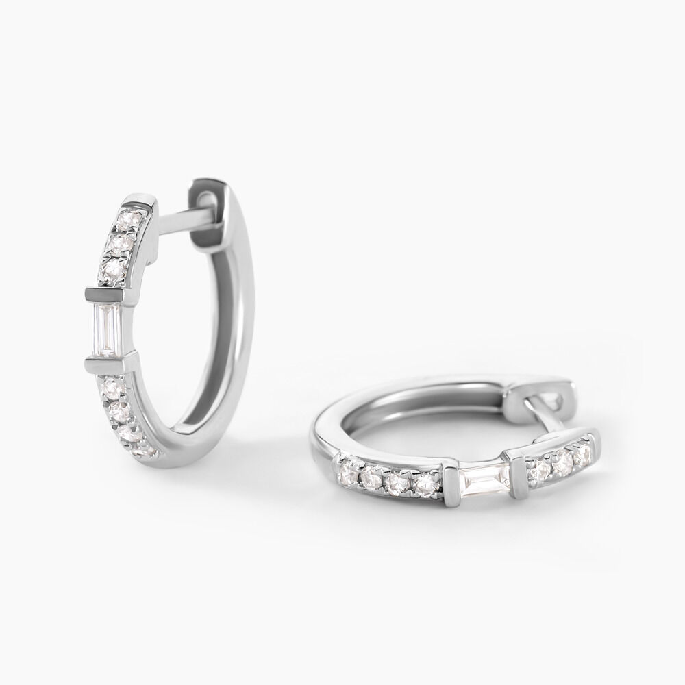 Créoles Lyncee Argent Blanc Diamant Synthétique - Créoles Femme | Marc Orian