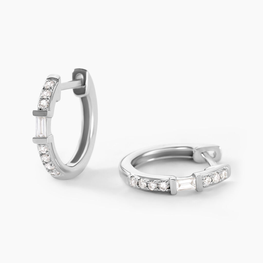 Créoles Lyncee Argent Blanc Diamant Synthétique - Créoles Femme | Marc Orian