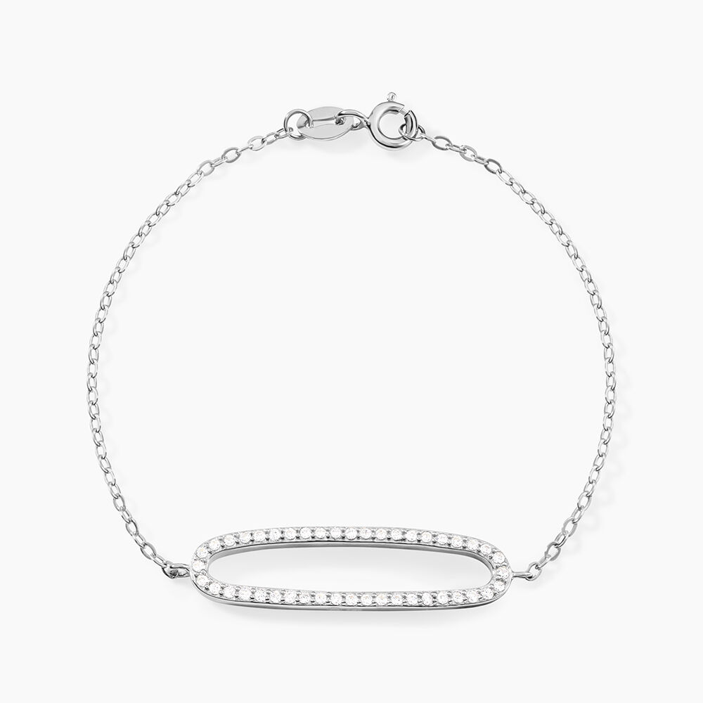 Bracelet La&iuml;de Argent Blanc Oxyde De Zirconium - Bracelets fantaisie Femme | Marc Orian