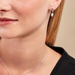 Boucles D'oreilles Pendantes Dua Argent Blanc Perle De Culture Oxyde - Pendantes Femme | Marc Orian