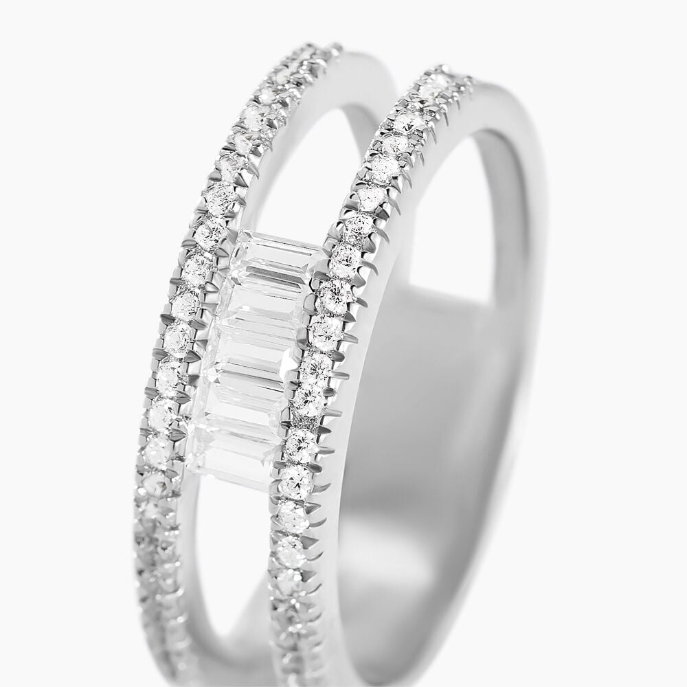 Bague Baroque Party Argent Blanc Oxyde De Zirconium - Bagues avec pierre Femme | Marc Orian