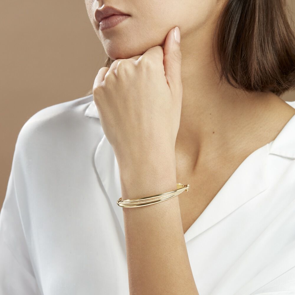 Bracelet Jonc Claudie 3 Fils Entrelaces Or Jaune - Bracelets Anneaux Entrelaces Femme | Marc Orian