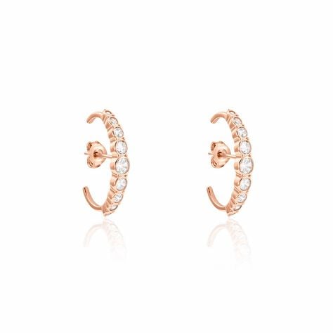 Boucles D'oreilles Liviu Argent Rose Oxyde De Zirconium - Créoles Femme | Marc Orian