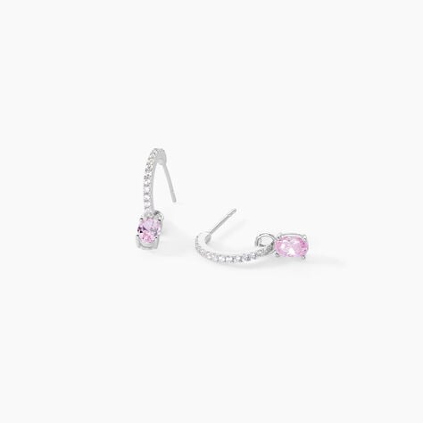 Cr&eacute;oles Evasion Argent Blanc Oxyde De Zirconium - Boucles d'oreilles pampille Femme | Marc Orian