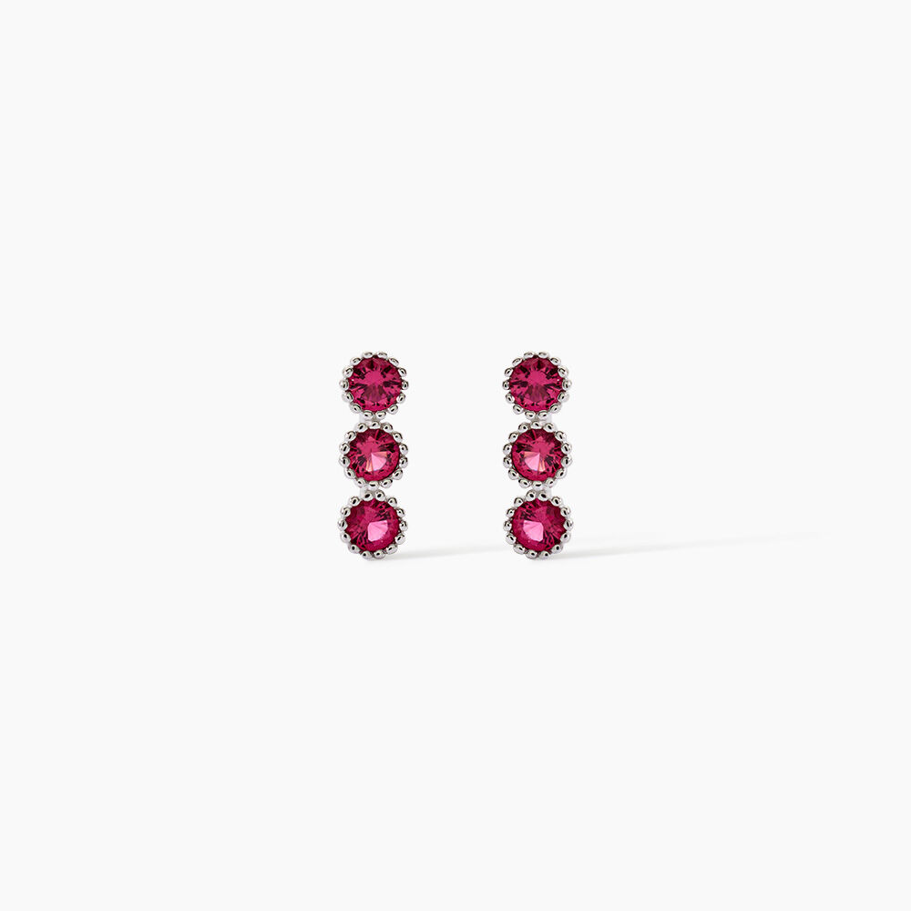 Boucles D'oreilles Puces Kasey Argent Blanc Oxyde De Zirconium - Puces Femme | Marc Orian