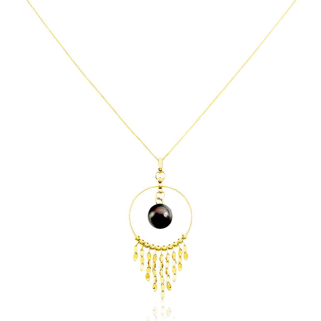 Collier Cercle Or Jaune Perle De Culture De Tahiti - Colliers avec pierres Femme | Marc Orian