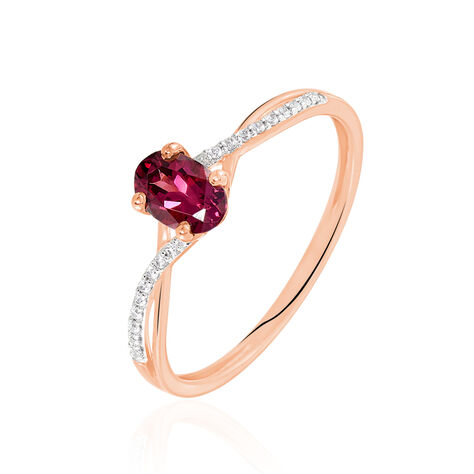 Bague Solitaire Andora Or Rose Rhodolite Et Oxyde De Zirconium - Bagues Femme | Marc Orian