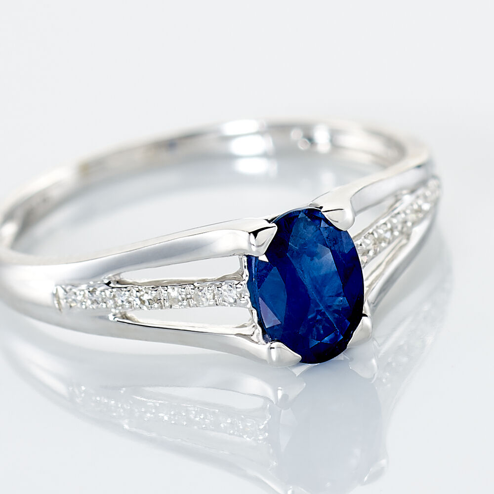 Bague Denise Or Blanc Saphir Et Diamant - Solitaires Femme | Marc Orian