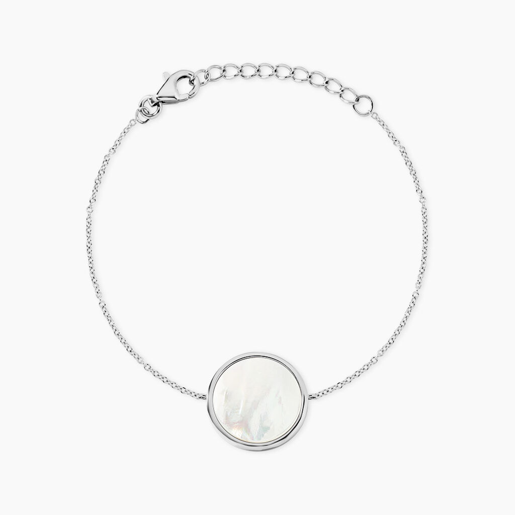 Bracelet Zealie Argent Blanc Nacre - Bracelets Medailles Femme | Marc Orian
