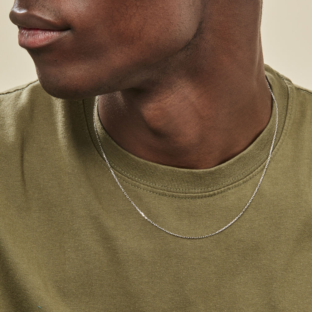 Chaîne Igoa Maille Forçat Diamantee Or Blanc - Chaines Unisex | Marc Orian