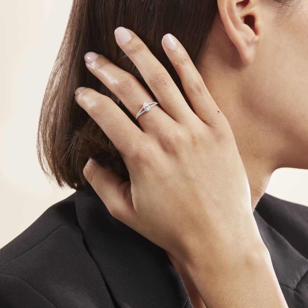 Bague Or Blanc Marinda Oxyde De Zirconium - Solitaires Femme | Marc Orian