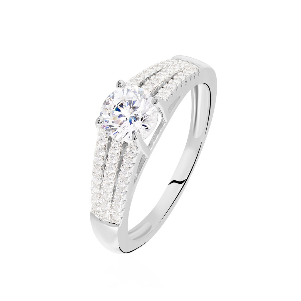 Bague Solitaire Maelline Argent Blanc Oxyde De Zirconium - Bijoux fantaisie Femme | Marc Orian