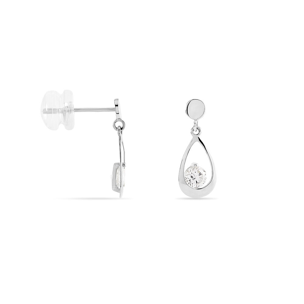 Boucles D'oreilles Pendantes Phaenna Or Blanc Oxyde De Zirconium - Pendantes Femme | Marc Orian