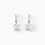 Boucles D'oreilles Pendantes Paciane Or Blanc Oxyde De Zirconium - Pendantes Femme | Marc Orian