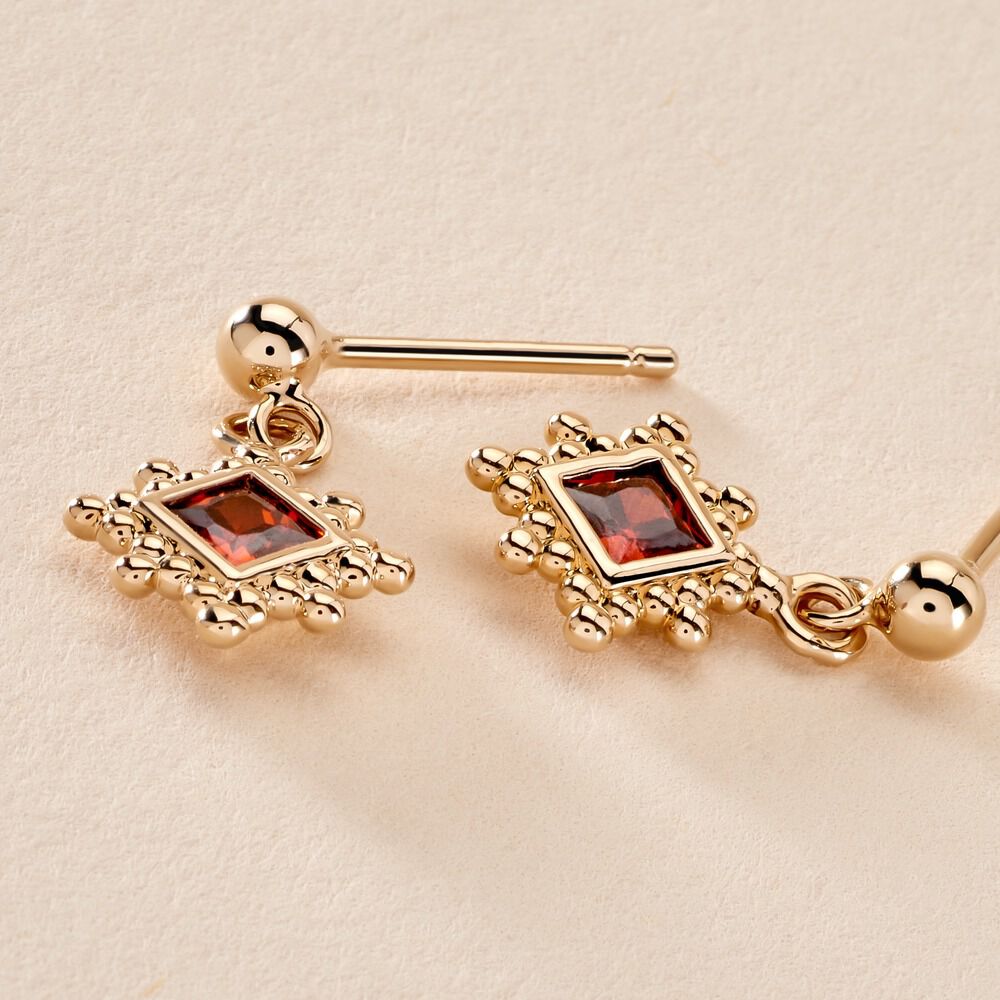 Boucles D'oreilles Pendantes Bobbie Plaqué Or Jaune Oxyde De Zirconium - Pendantes Femme | Marc Orian