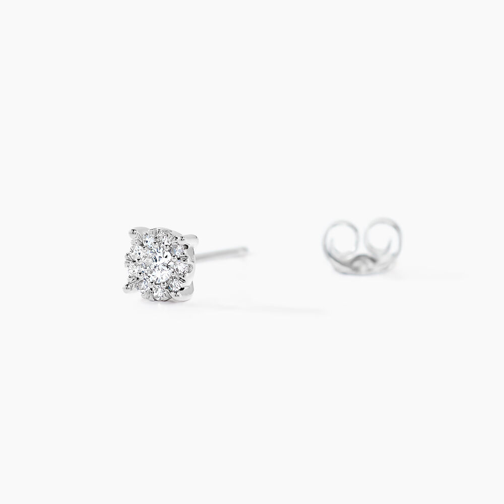 Boucles D'oreilles Puces Artemis Or Blanc Diamant - Puces Femme | Marc Orian
