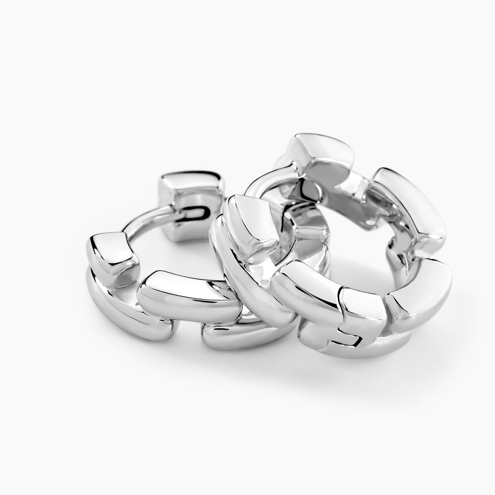 Créoles Aleandra Argent Blanc - Créoles Femme | Marc Orian