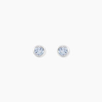 Boucles D'oreilles Puces Edy Serti Clos Or Blanc Topaze