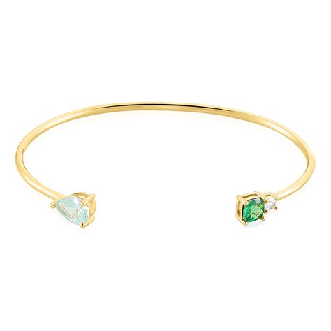 Bracelet Jonc Huffie Plaqué Or Jaune Pierre D'imitation - Bracelets joncs Femme | Marc Orian