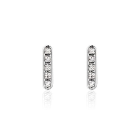 Boucles D'oreilles Puces Rosalin Blanc Diamant Blanc - Clous d'oreilles Femme | Marc Orian