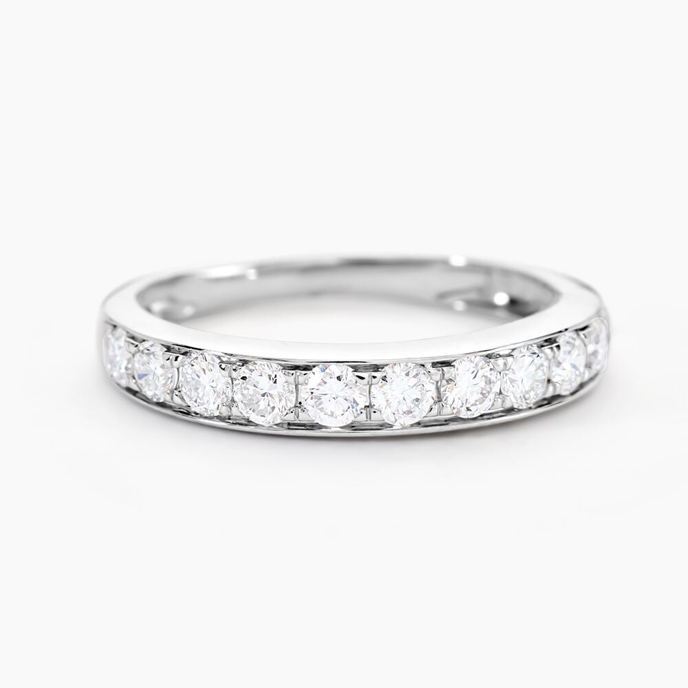 Alliance Rhea Ld Platine Blanc Diamant Synth&eacute;tique - Alliances avec pierres Femme | Marc Orian