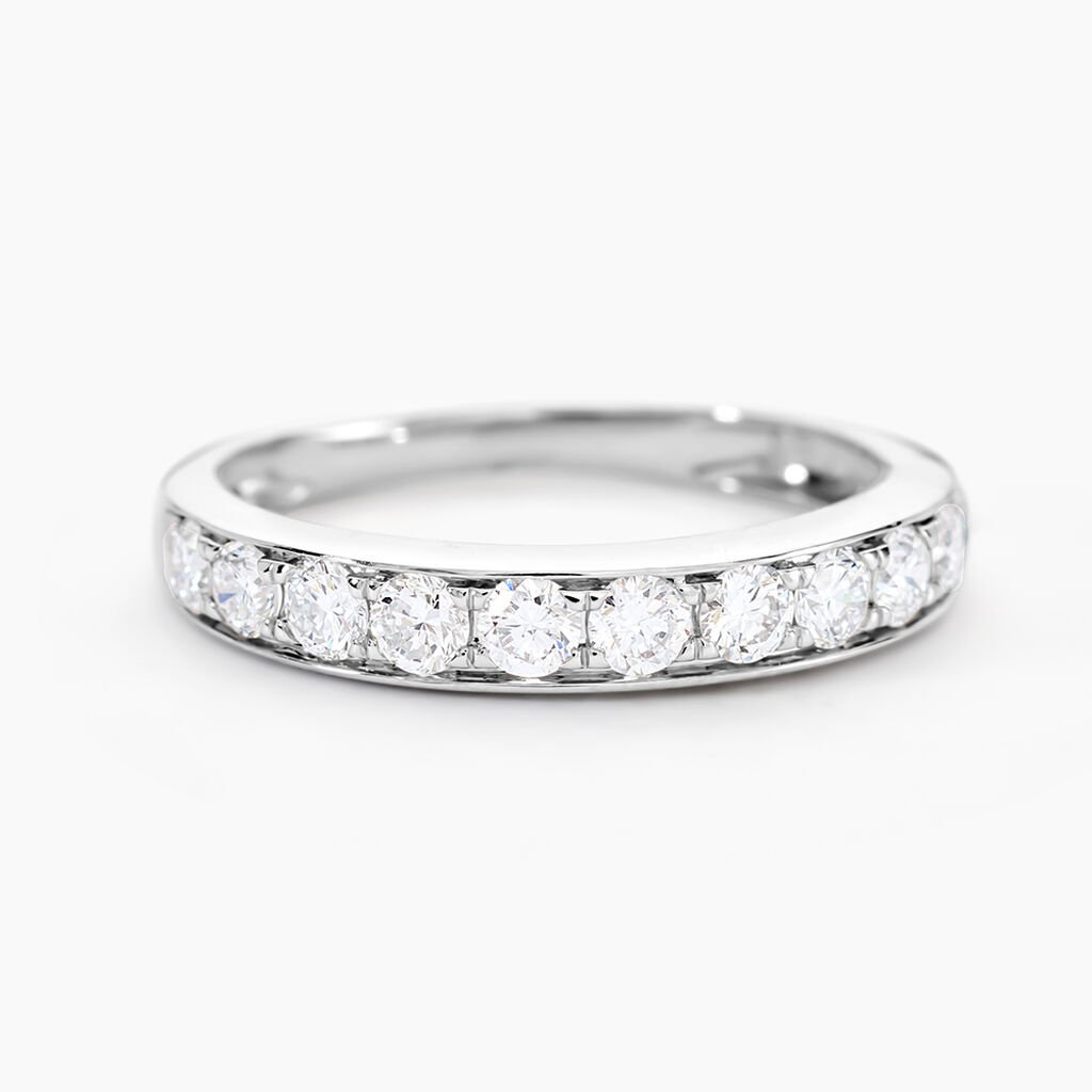 Alliance Rhea Ld Platine Blanc Diamant Synth&eacute;tique - Alliances avec pierres Femme | Marc Orian