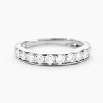 Alliance Rhea Ld Platine Blanc Diamant Synth&eacute;tique - Alliances avec pierres Femme | Marc Orian