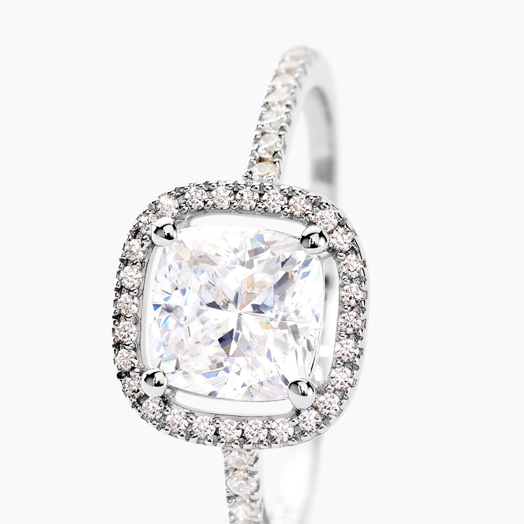 Bague Adrienne Or Blanc Oxyde De Zirconium - Bagues Solitaire Femme | Marc Orian
