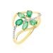 Bague Orchidee Or Jaune Emeraude Diamant - Bagues vintage Femme | Marc Orian