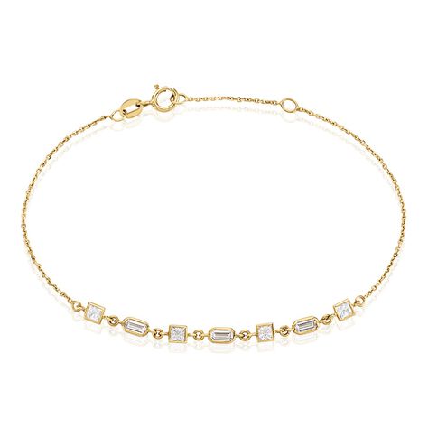 Bracelet Or Jaune Mercy Oxyde De Zirconium - Bracelets chaînes Femme | Marc Orian