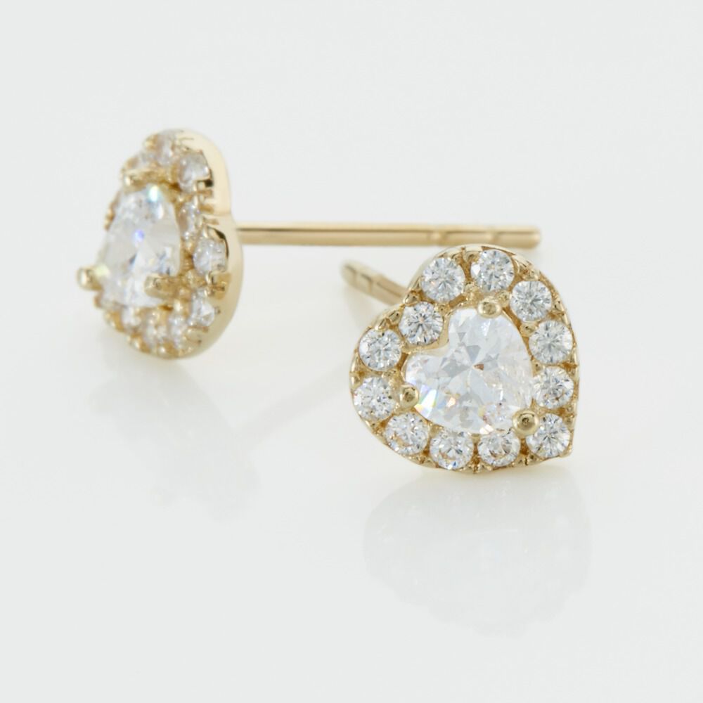 Boucles D'oreilles Puces Or Jaune Festuca Oxydes De Zirconium - Puces Femme | Marc Orian