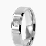 Bague Bicolore Acier Blanc Oxyde De Zirconium - Bijoux fantaisie Homme | Marc Orian